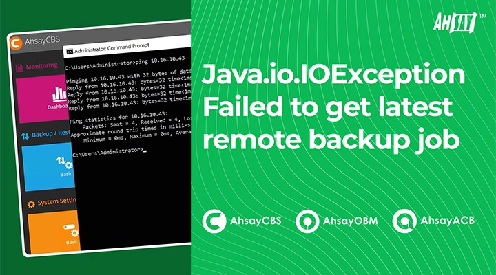 Java io IOException Failed to get latest remote backup job