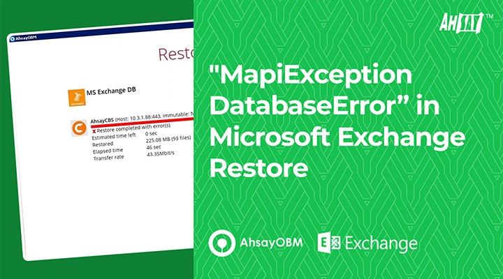 MapiException DatabaseError in Microsoft Exchange Restore