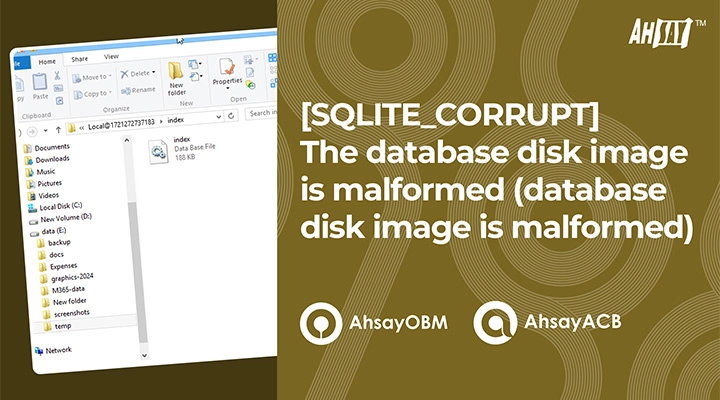 The database disk image is malformed 