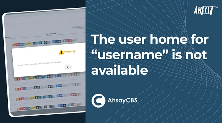 The user home for user username is not available